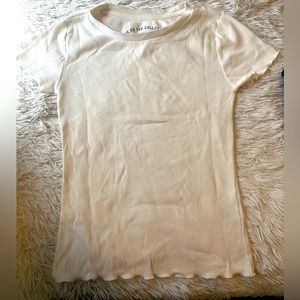 Ribbed white xs tee